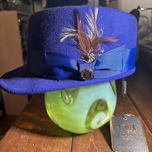 Bruno Capelo Legionnaire Royal Blue Australian Wool Fedora Sz Medium.